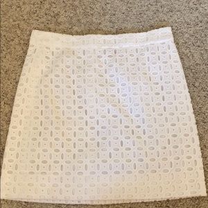 J.Crew White Eyelet Mini Skirt